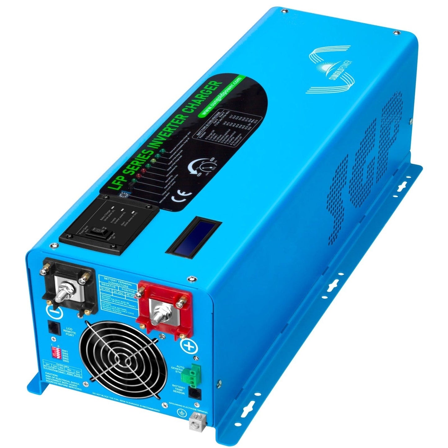 LFP4K24V120VSG SunGoldPower 4000W DC 24V Pure Sine Wave Inverter with Charger | Low Frequency Inverter | Overload Protection
