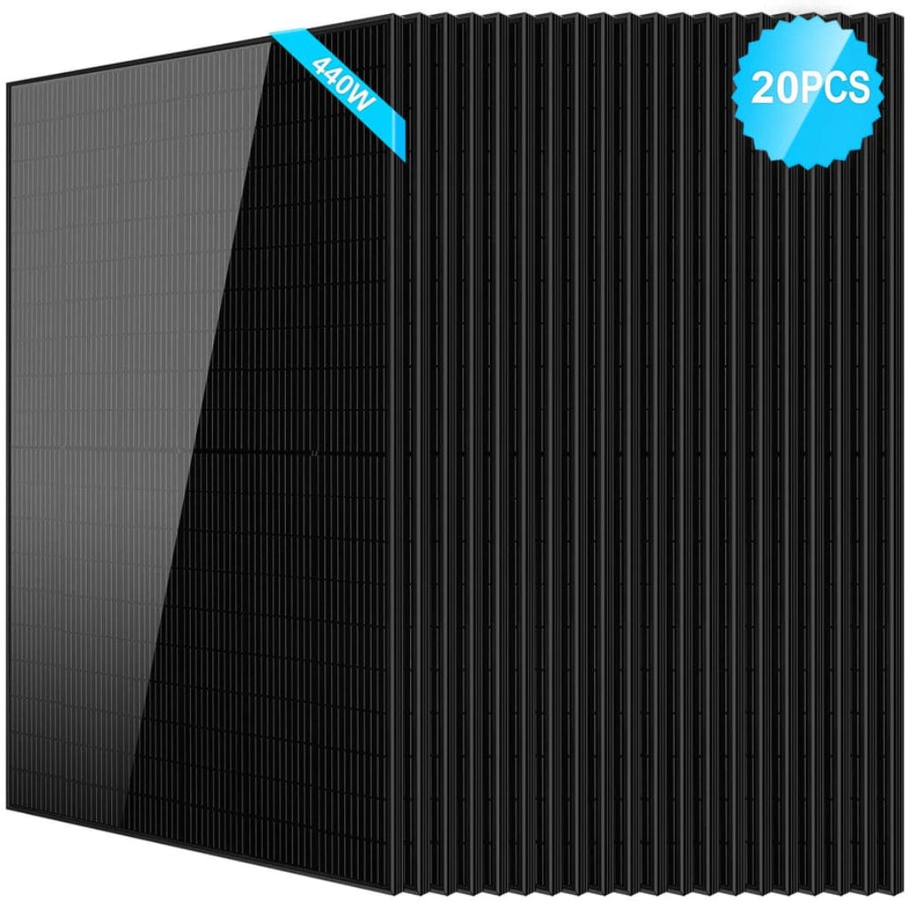 SG-440WM-20PCS SunGoldPower 440W Mono Black PERC Solar Panel | CE & TUV Certified | IP68 Rated