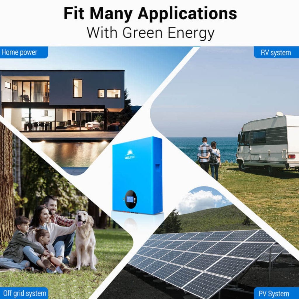 SG48100M SunGoldPower SG48100M 5.12kwh Powerwall LiFePO4 Battery | LCD Display | IP65 Rating | Home Backup Battery
