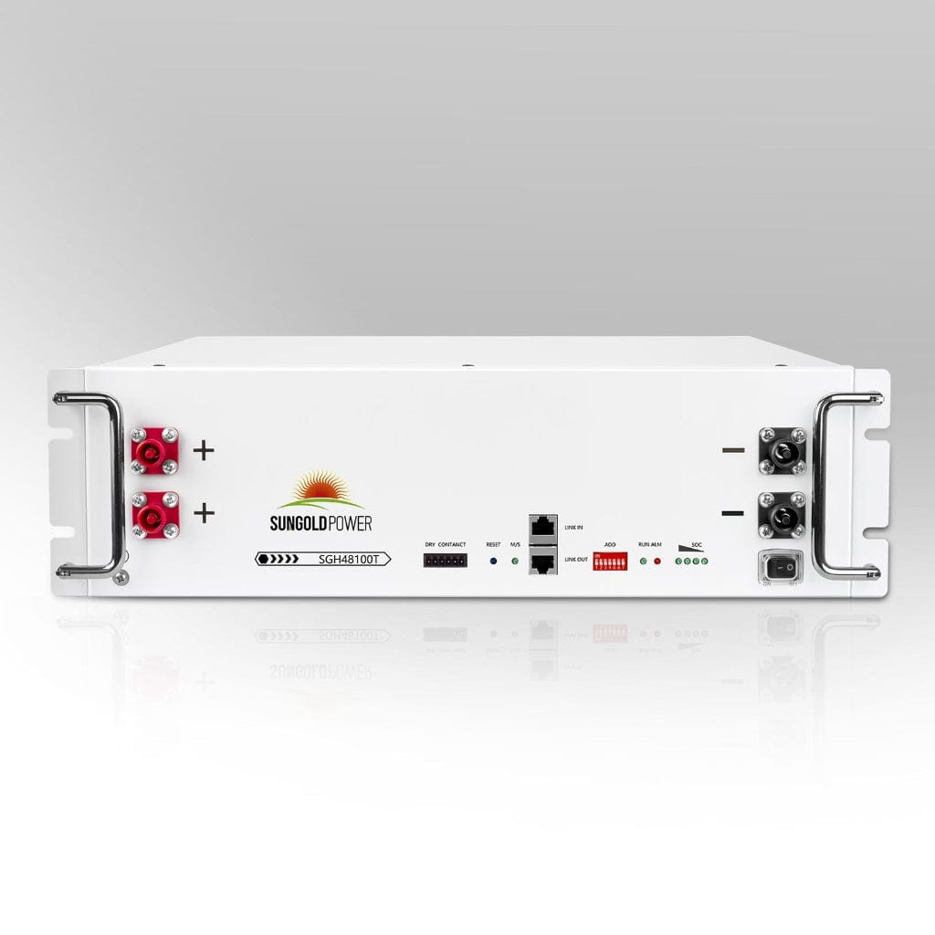SGH48100T SunGoldPower SGH48100T 48V 100AH Server Rack LiFePO4 Battery | LED Display | 7000 Life Cycles | Home Backup Battery