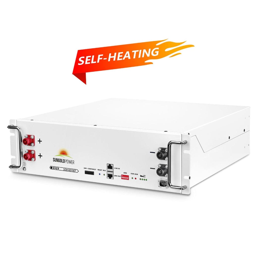SGH48100T SunGoldPower SGH48100T 48V 100AH Server Rack LiFePO4 Battery | LED Display | 7000 Life Cycles | Home Backup Battery