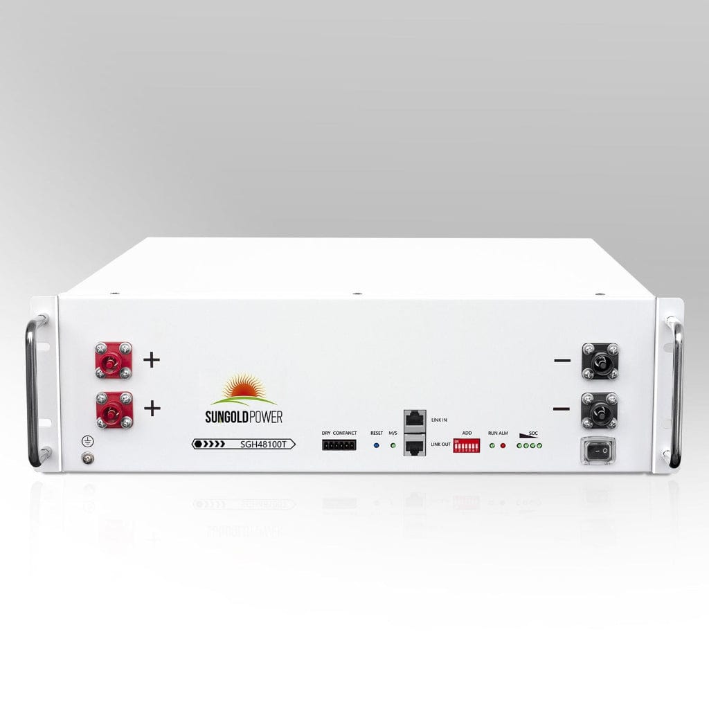 SGH48100T SunGoldPower SGH48100T 48V 100AH Server Rack LiFePO4 Battery | LED Display | 7000 Life Cycles | Home Backup Battery