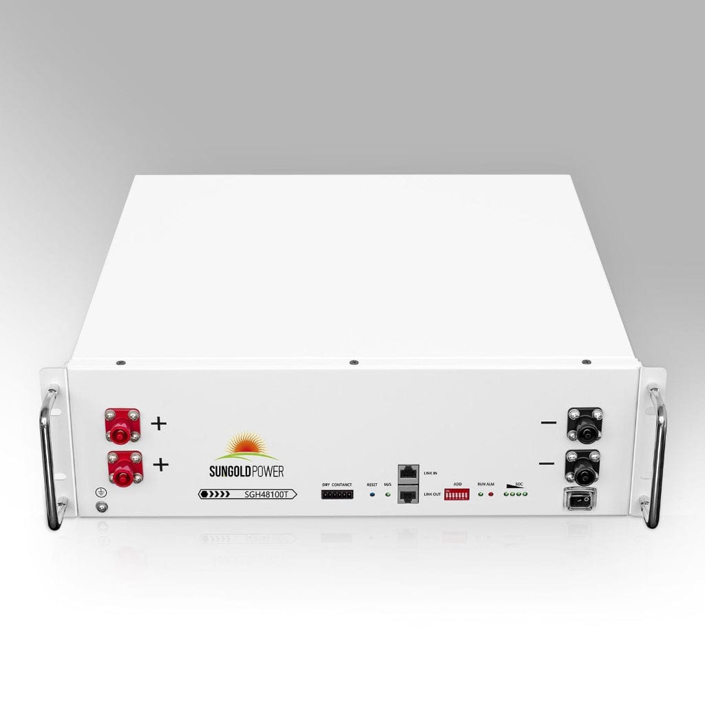 SGH48100T SunGoldPower SGH48100T 48V 100AH Server Rack LiFePO4 Battery | LED Display | 7000 Life Cycles | Home Backup Battery