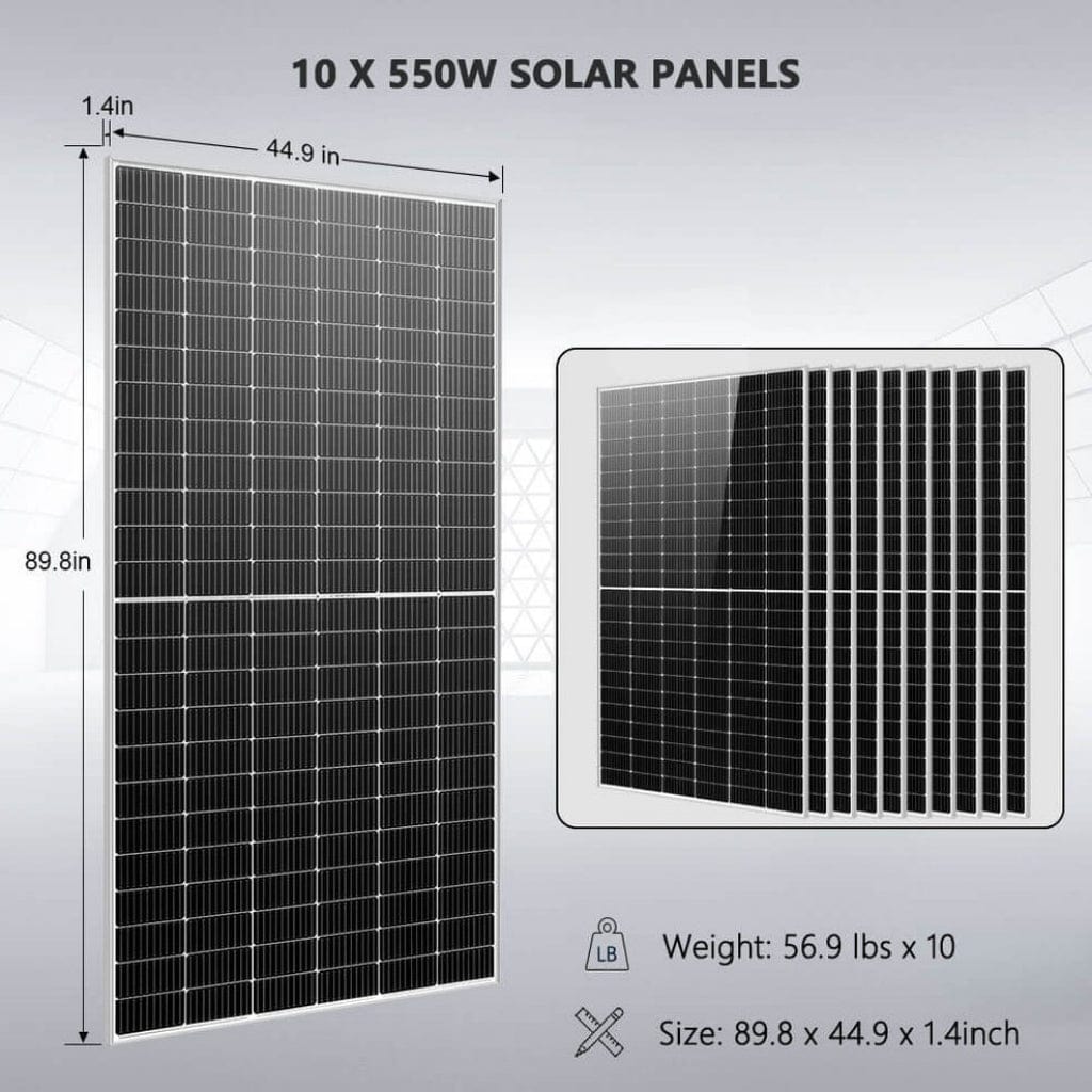 SGM-10K20 SunGoldPower SGM-10K20 Off-Grid Wall Mounted Solar Kit with 20.48kWh Powerwall Lithium Battery and 10000W Solar Inverter | 5550W Solar Panel | 48VDC | 120VAC
