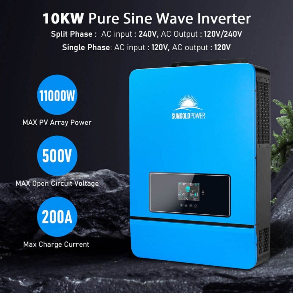 SGR-10K25S SunGoldPower SGR-10K25S Off-Grid Solar Kit with 25.6kWh Server Rack LiFePO4 Battery and 10000W Split Phase Solar Inverter | 6600W Mono Solar Panel | Home Solar Generator