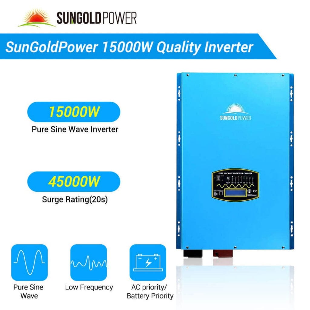 SGR-15K20E SunGoldPower SGR-15K20E Off-Grid Solar Kit with 20.48kWh Server Rack LiFePO4 Battery and 15000W Split Phase Pure Sine Inverter | 7470W Mono Solar Panel | Home Solar Generator