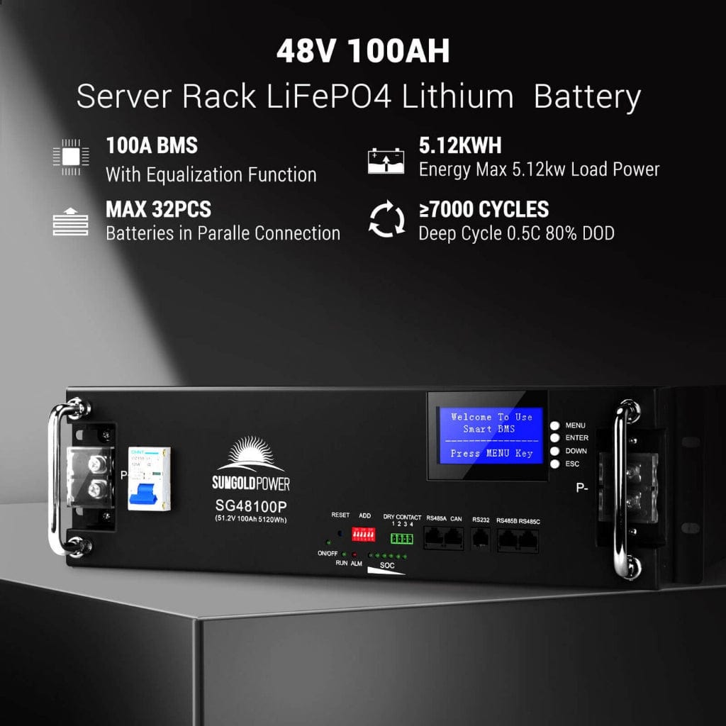 SGR-15K20E SunGoldPower SGR-15K20E Off-Grid Solar Kit with 20.48kWh Server Rack LiFePO4 Battery and 15000W Split Phase Pure Sine Inverter | 7470W Mono Solar Panel | Home Solar Generator
