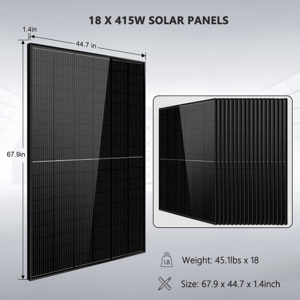 SGR-15K20E SunGoldPower SGR-15K20E Off-Grid Solar Kit with 20.48kWh Server Rack LiFePO4 Battery and 15000W Split Phase Pure Sine Inverter | 7470W Mono Solar Panel | Home Solar Generator