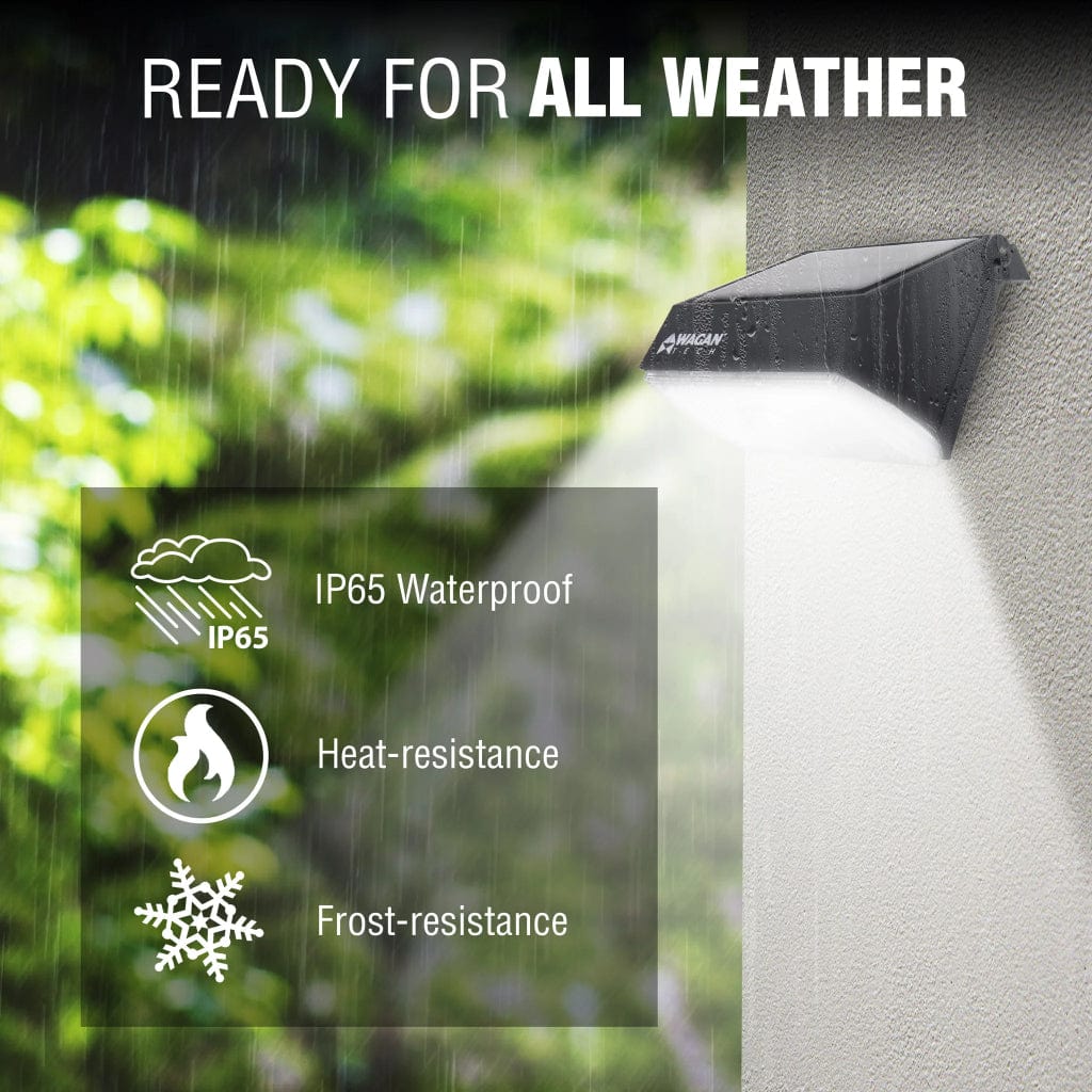 8570 Wagan Tech 1000 Lumen Solar Wall Light | IP65 Rated | Monocrystalline Solar Panel