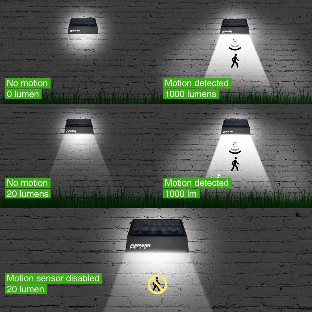 8570 Wagan Tech 1000 Lumen Solar Wall Light | IP65 Rated | Monocrystalline Solar Panel