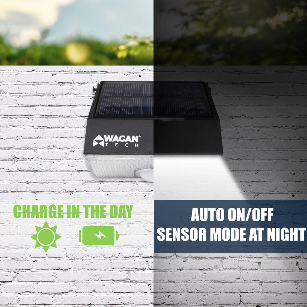 8570 Wagan Tech 1000 Lumen Solar Wall Light | IP65 Rated | Monocrystalline Solar Panel