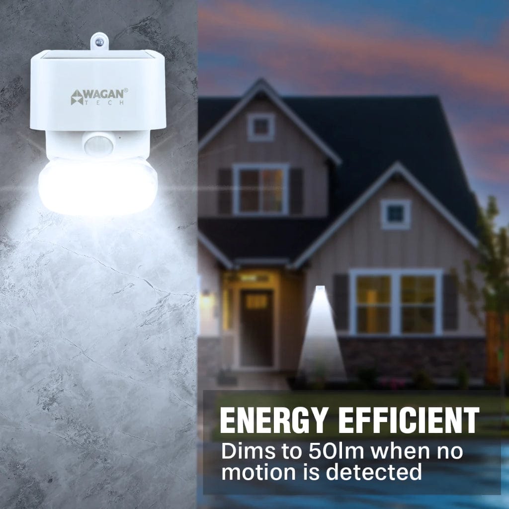 8569 Wagan Tech 2000 Lumen Solar Wall Light (White) | IP65 Rated | CE, RoHS, FCC Certified