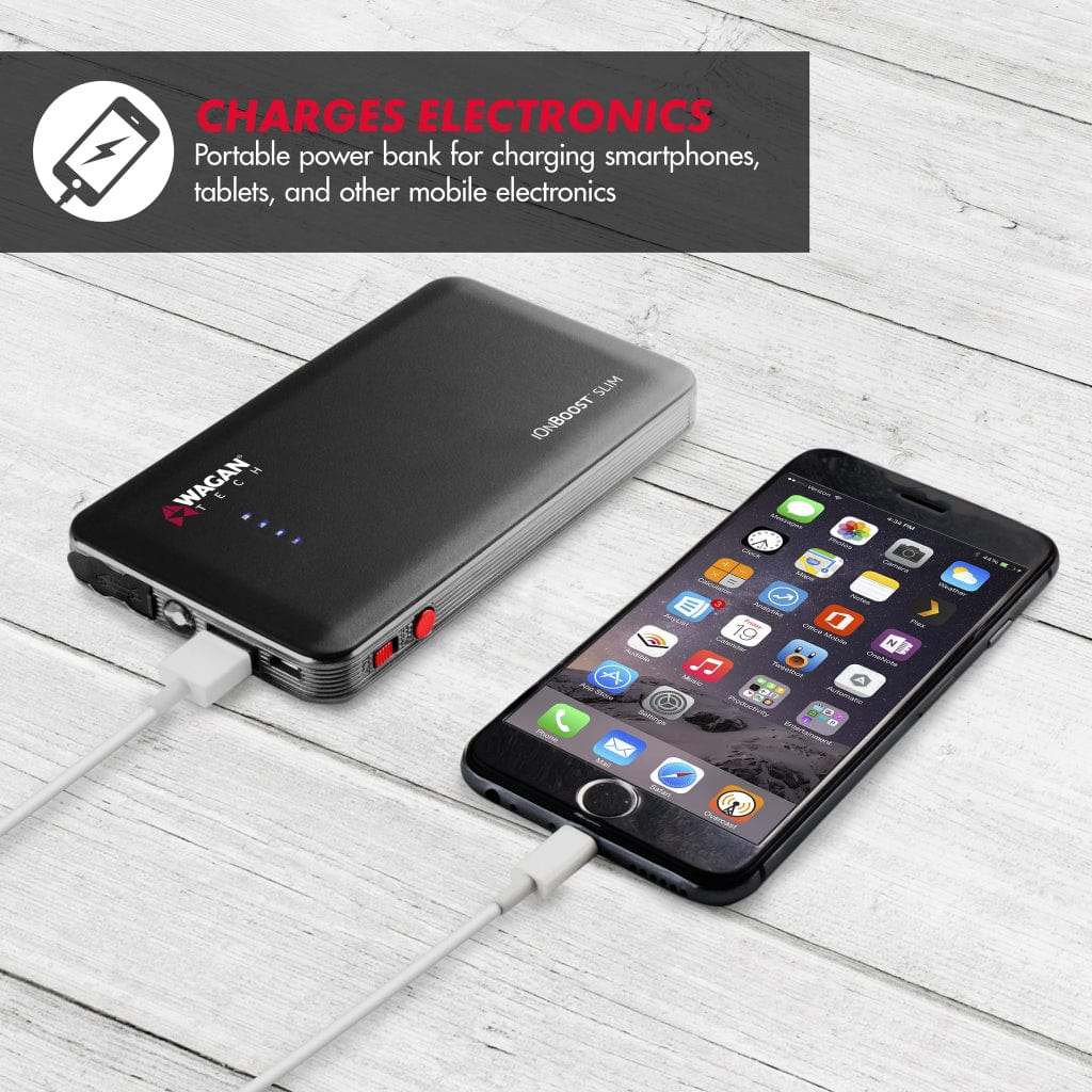 7504 Wagan Tech iOnBoost Slim Power Bank with Jump Starter | 5400mAh | CE & FCC Certified