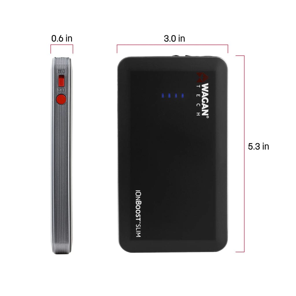 7504 Wagan Tech iOnBoost Slim Power Bank with Jump Starter | 5400mAh | CE & FCC Certified