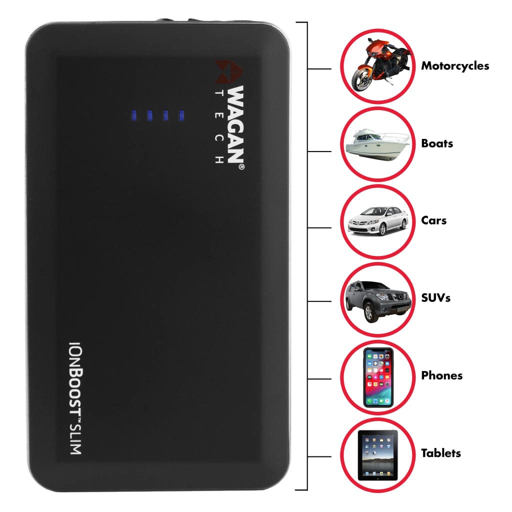 7504 Wagan Tech iOnBoost Slim Power Bank with Jump Starter | 5400mAh | CE & FCC Certified