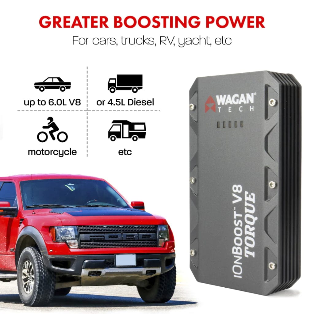 7505 Wagan Tech iOnBoost V8 Torque Power Bank with Jump Starter | 31Wh | CE, RoHS, FCC Certified