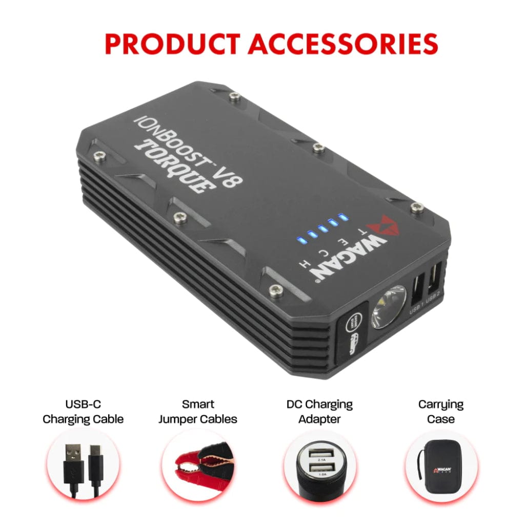 7505 Wagan Tech iOnBoost V8 Torque Power Bank with Jump Starter | 31Wh | CE, RoHS, FCC Certified
