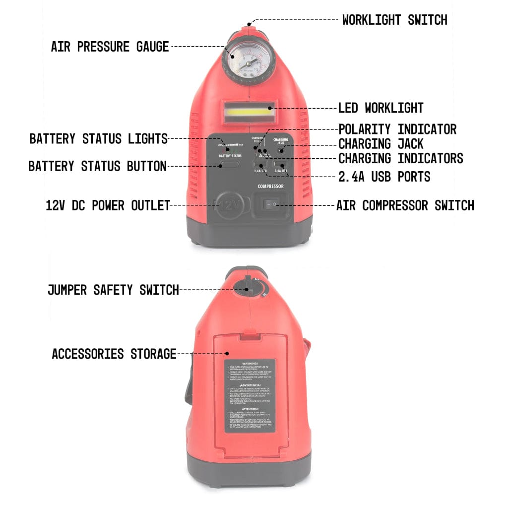 7550 Wagan Tech JumpBoost V6 Air Power Station with Jump Starter & Inflator | 12V | Outdoor Power Supply