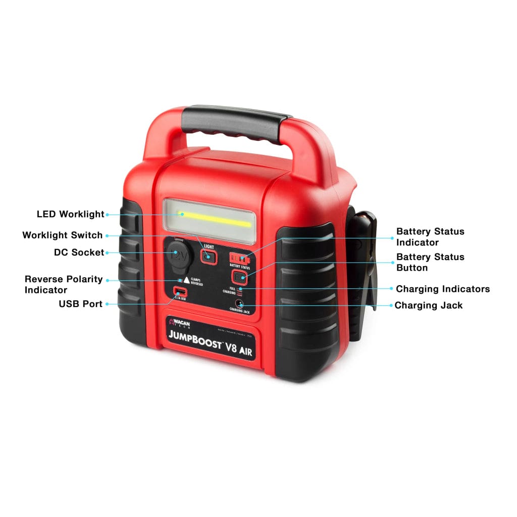 7552 Wagan Tech JumpBoost V8 Air Power Station with Jump Starter & Inflator | 12V | Outdoor Power Supply
