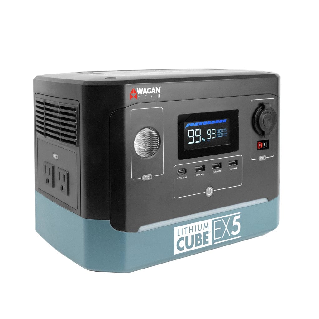 8835 Wagan Tech Lithium Cube EX5 Power Station | 504Wh | 500W | Solar Generator