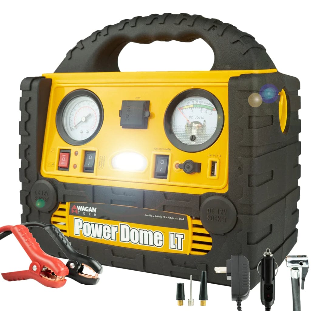 2464 Wagan Tech Power Dome LT Portable Power Station with Jump Starter & Inflator | 200 Watts | 110 Volts