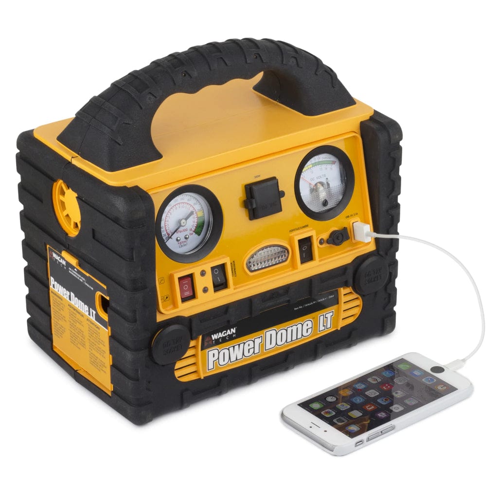 2464 Wagan Tech Power Dome LT Portable Power Station with Jump Starter & Inflator | 200 Watts | 110 Volts
