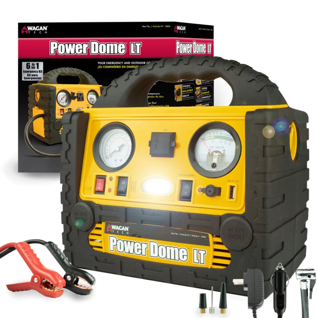 2464 Wagan Tech Power Dome LT Portable Power Station with Jump Starter & Inflator | 200 Watts | 110 Volts