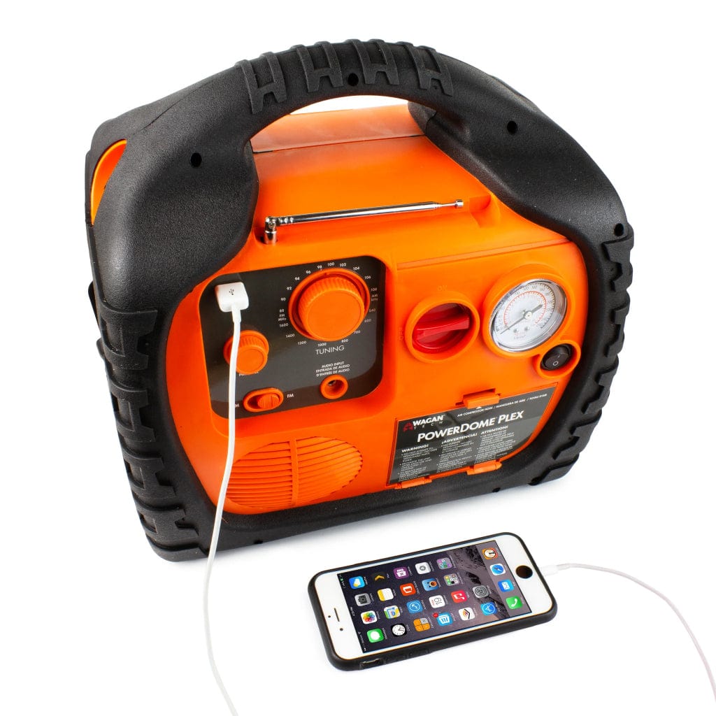 7561 Wagan Tech Power Dome PLEX Portable Power Station with Jump Starter & Inflator | 14Ah | 115 Volts | SLA Battery