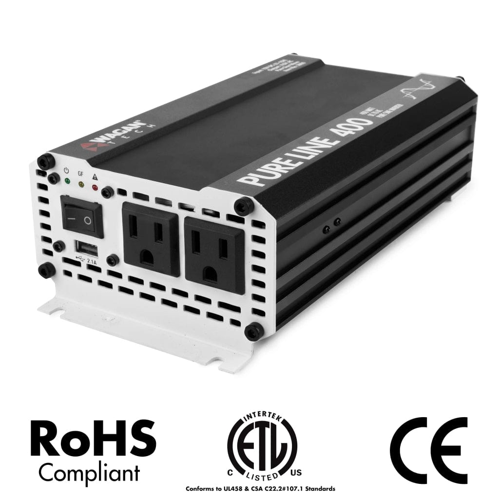 3800 Wagan Tech Pure Line 400W Pure Sine Wave Inverter | ETL Certified | RoHS Compliant | CE Approved