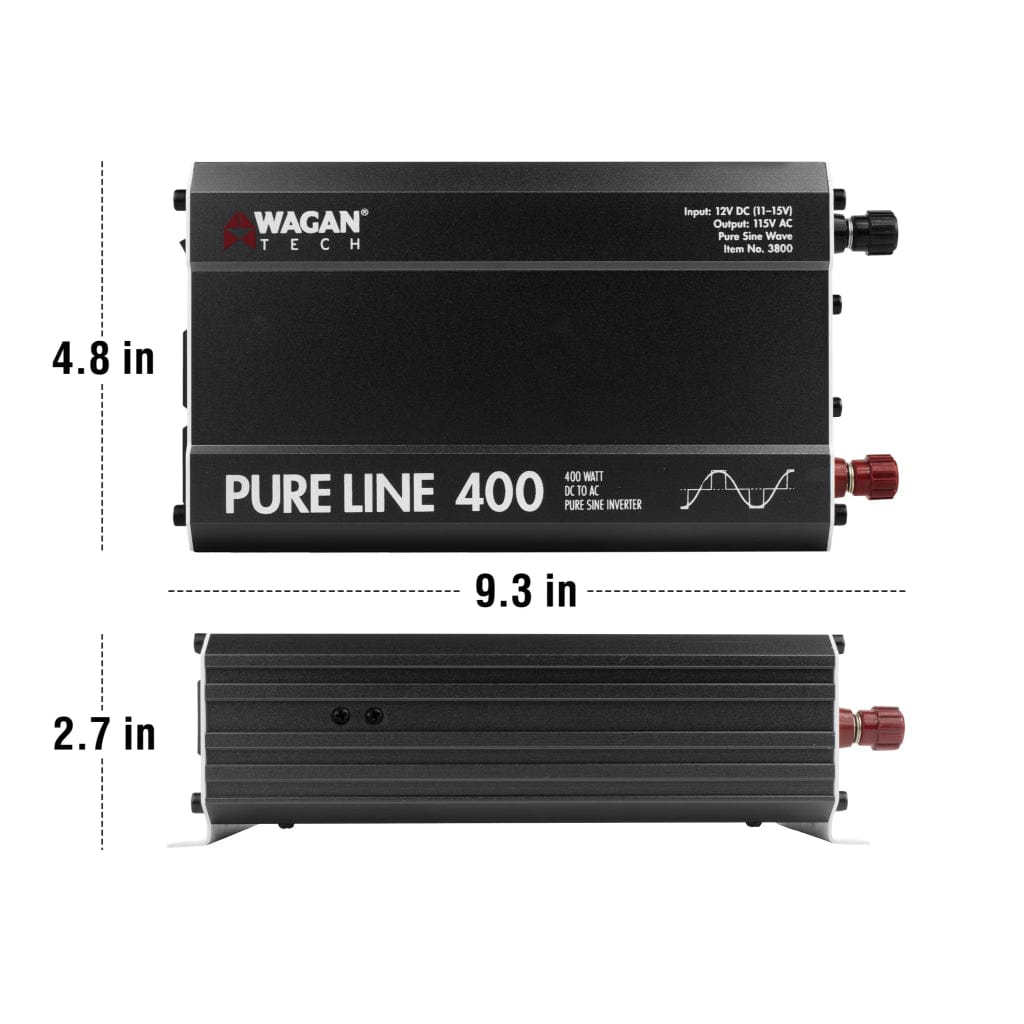 3800 Wagan Tech Pure Line 400W Pure Sine Wave Inverter | ETL Certified | RoHS Compliant | CE Approved