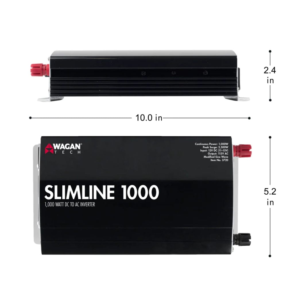 3720 Wagan Tech Slimline 1000W Inverter | 115V | RoHS Compliant | Modified Sine Wave