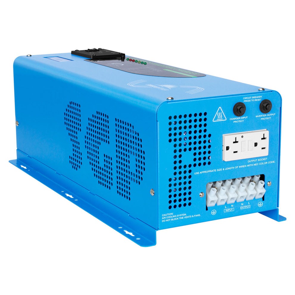 SunGoldPower 4000W DC 24V Split Phase Inverter with Charger | Pure Sine Wave | Low Frequency | Overload Protection