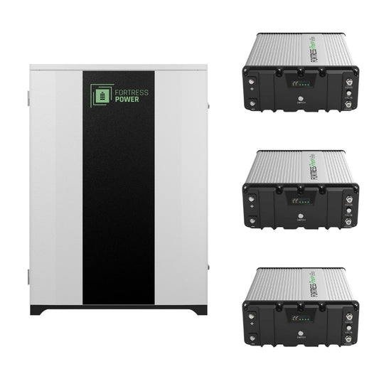 Fortress Power DuraRack Indoor / Outdoor Enclosure with 3 or 4 eFlex Batteries | IP65 Rated | Carbon Steel