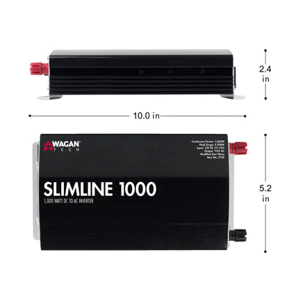 Wagan Tech Slimline 1000W Inverter | 115V | RoHS Compliant | Modified Sine Wave