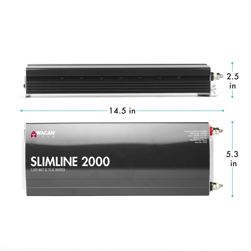 Wagan Tech Slimline 2000W Inverter | 115V | RoHS Compliant | Modified Sine Wave