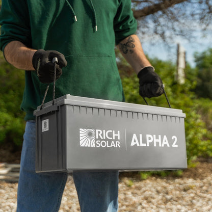 Rich Solar Alpha 2 12V 2560Wh 200Ah Self-Heating LiFePO4 Battery | IP65 Rated | 7000 Cycles | Solar Battery