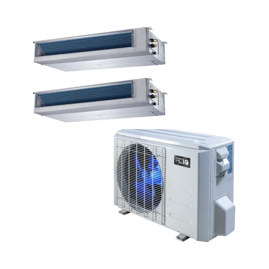 ACiQ 18k BTU Standard 2 Zone Concealed Duct Mini Split System R454B ...