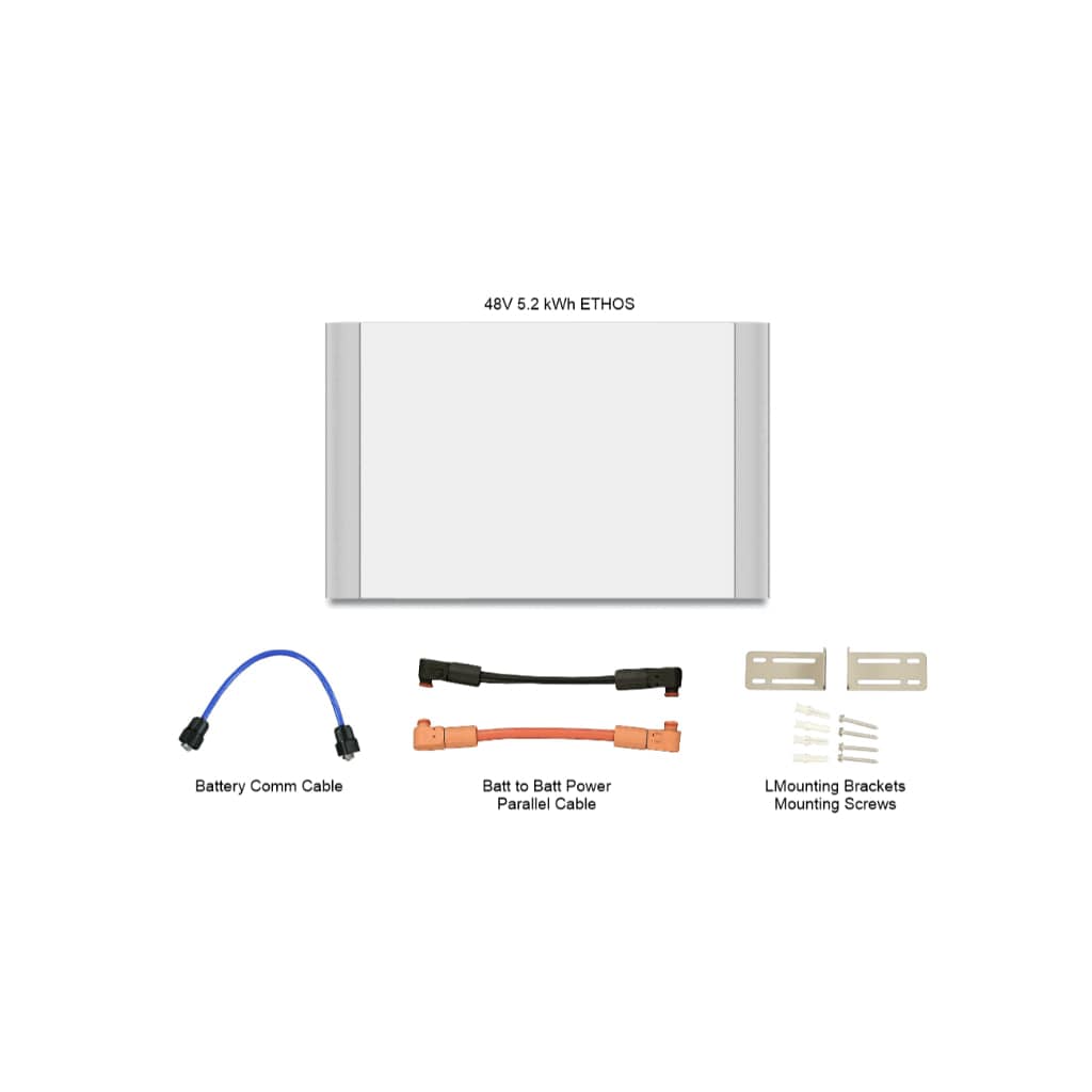 K0956 Big Battery 12kW 20.4kWh Ethos Energy Storage System | 48V | IP65 Rating | UL 9540, UL 1973, UL 1741 Certified