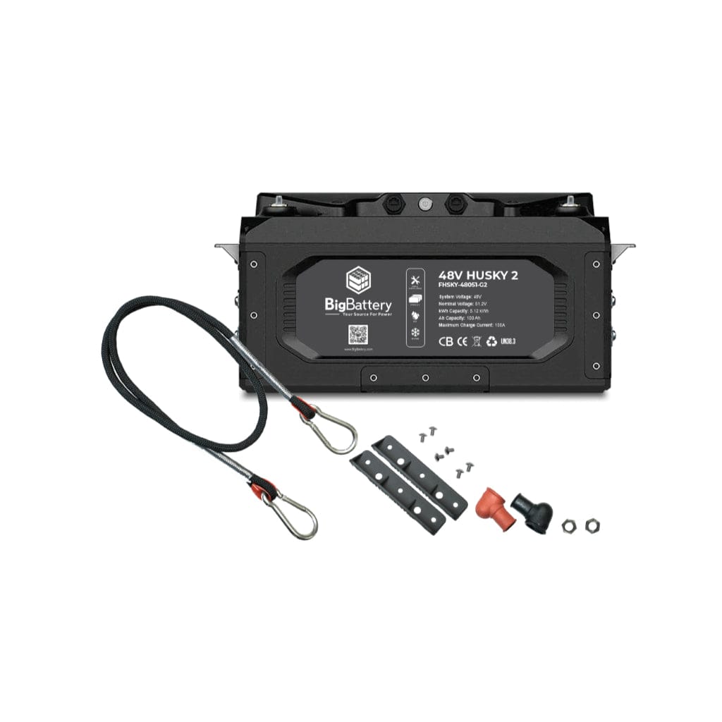 KIT0705 Big Battery 48V 2x Husky 2 LiFePO4 Battery Kit with LUXPower 6000 Watt Inverter | 200Ah | 10.24kWh