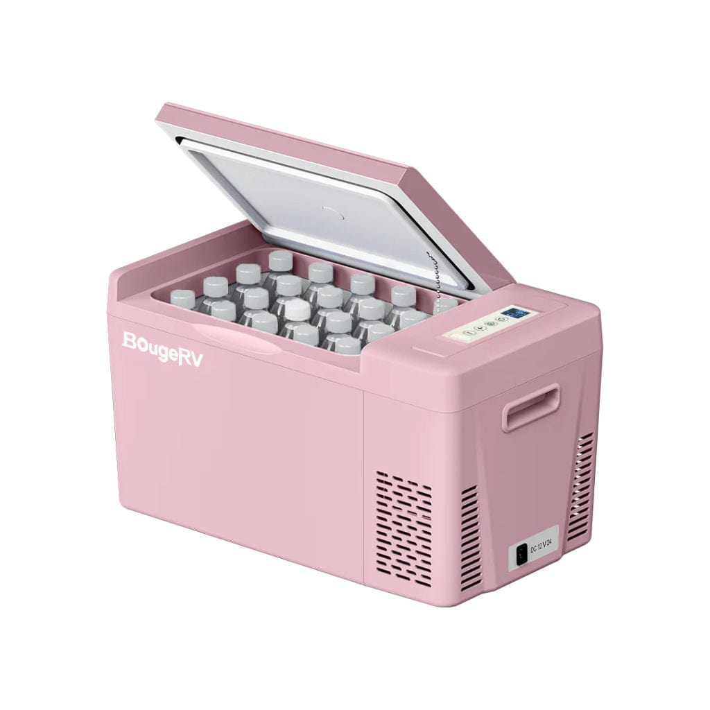 E0401-02213 BougeRV 12V 23 Quart Pink Mini Fridge | Fast Cooling | Portable Fridge