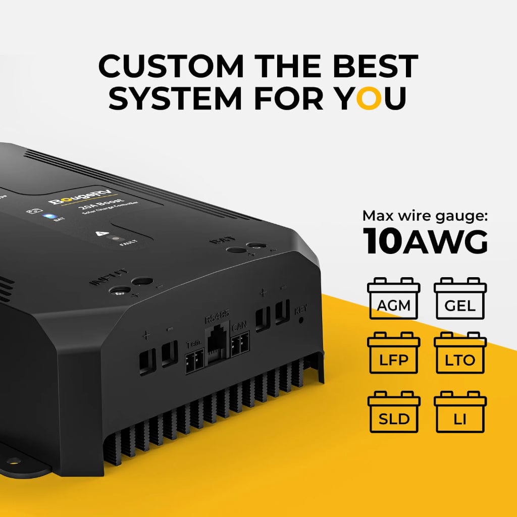 ISE244 BougeRV 20A Buck-Boost MPPT Solar Charge Controller | IP34 Rated | Mobile App Control