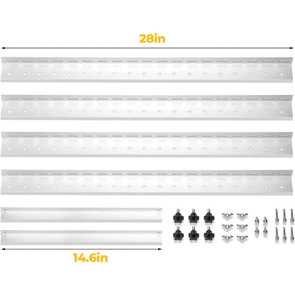 ISE073 BougeRV 28" Adjustable Solar Panel Tilt Mount Brackets with Foldable Tilt Legs | Aluminum Alloy Bracket