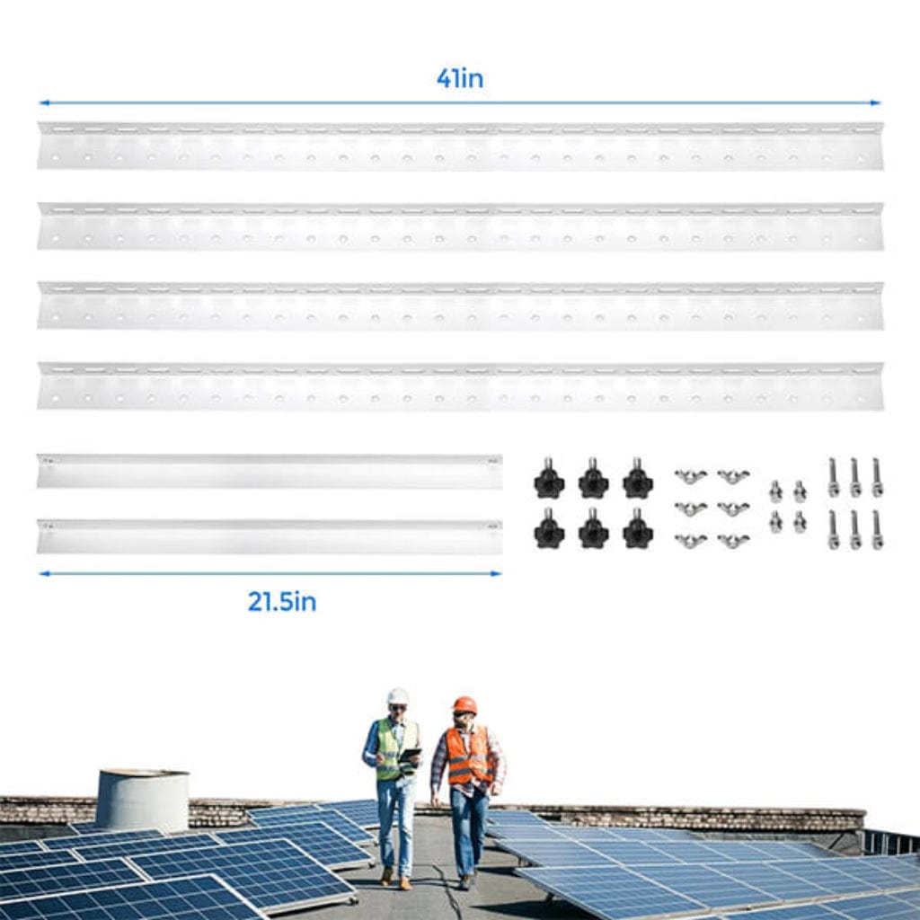 ISE074 BougeRV 41" Adjustable Solar Panel Tilt Mount Brackets | Solar Mounting Rails