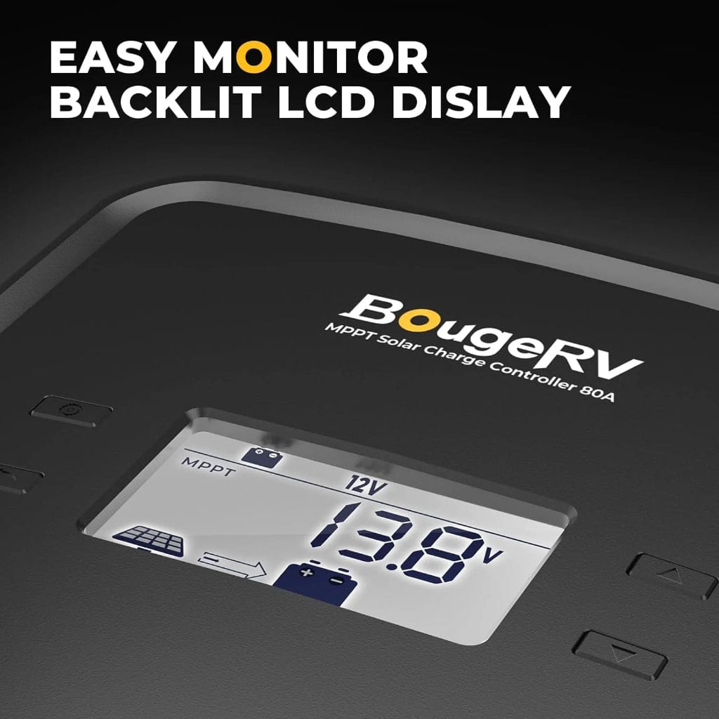 ISE234 BougeRV 80Amp MPPT Solar Charge Controller 12V/24V/36V/48V | IP32 Rated | Mobile App Control