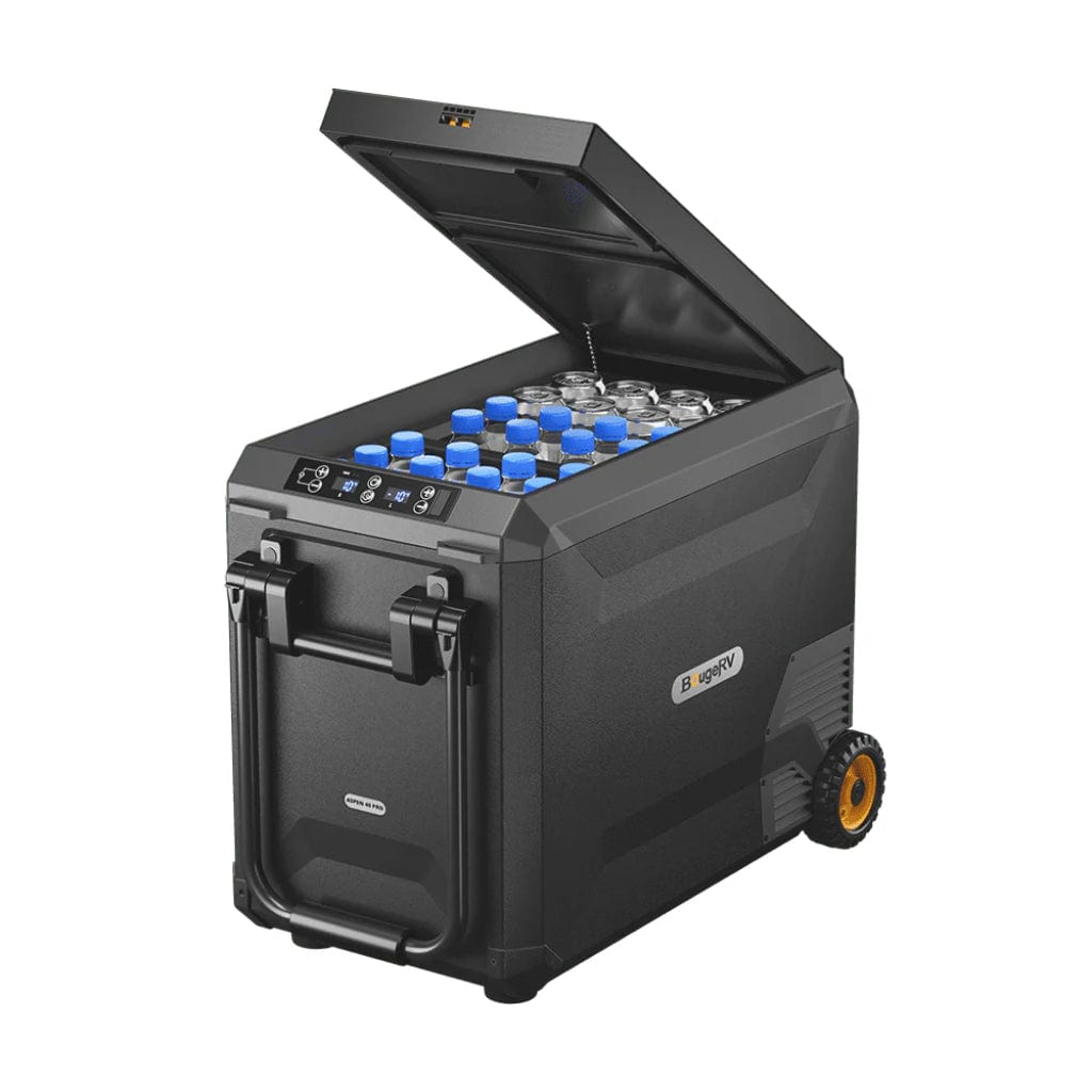 E0401-04103 BougeRV Aspen 40 Pro 43QT Dual Zone Wheeled 12V Portable Refrigerator | Fast Cooling | Camping Fridge