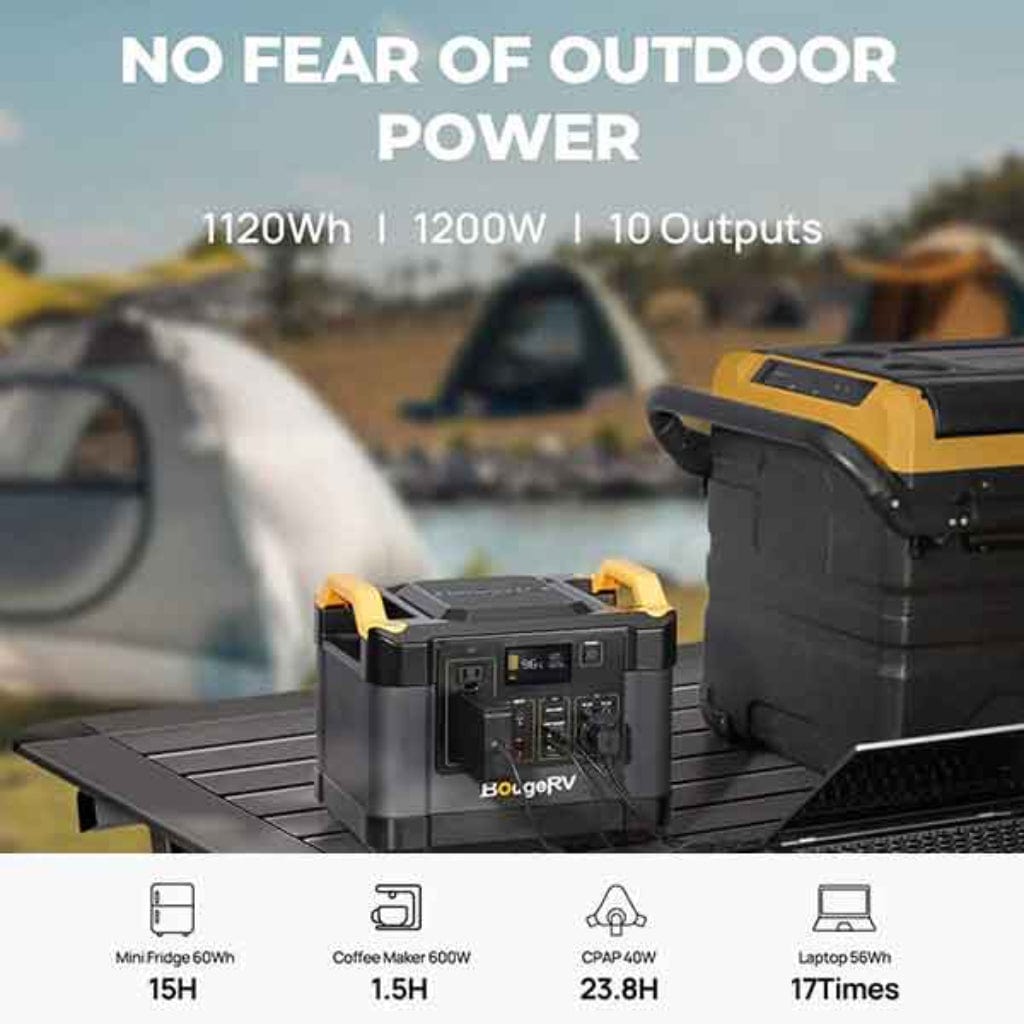 ISE120N BougeRV Fort 1000 1120Wh LiFePO4 Portable Power Station | 3,500+ Cycles | RoHS, CE, FCC, UN38.3, PSE Certified | Solar Generator