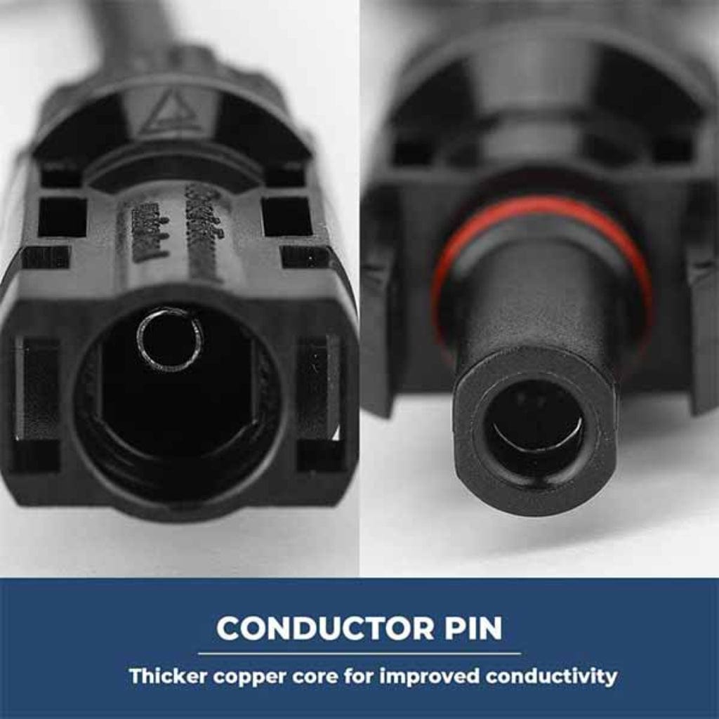 ISE067 BougeRV Solar Branch Connectors Y Connector in Pair MMMF+FFFM for Parallel Connection Between Solar Panels | IP67 Rated | MC4 Parallel Connectors