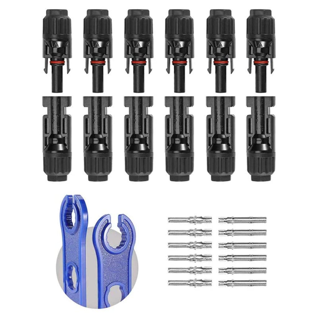 IRV014-B021 BougeRV Solar Connectors Kits (6 Pairs Male/Female & 1 Pair of Spanners) | IP67 Rated | MC4 Connectors