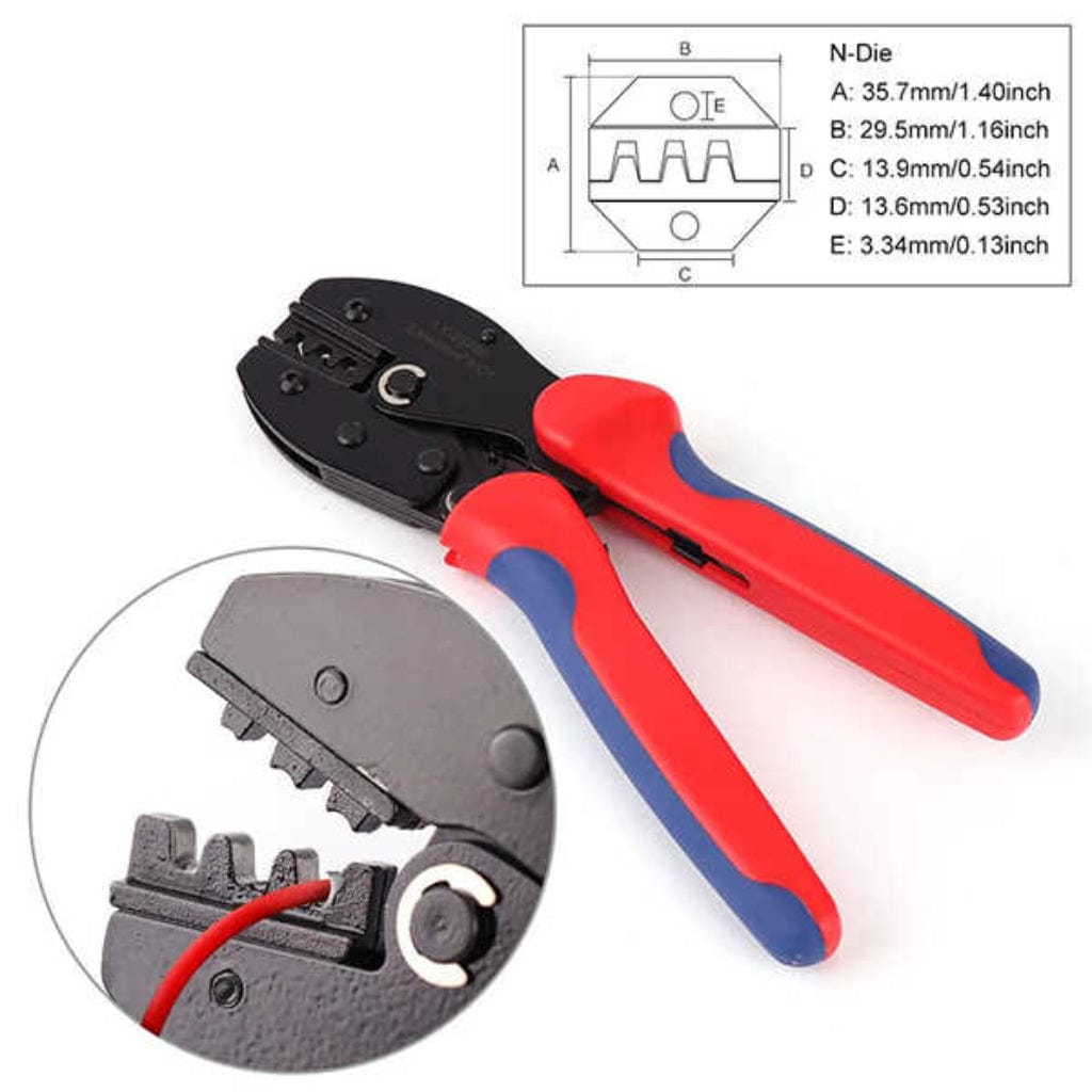 ISE032 BougeRV Solar Crimping Tool for 14-10AWG Solar Panel PV Cable | MC4 Crimping Tool | High Carbon Steel