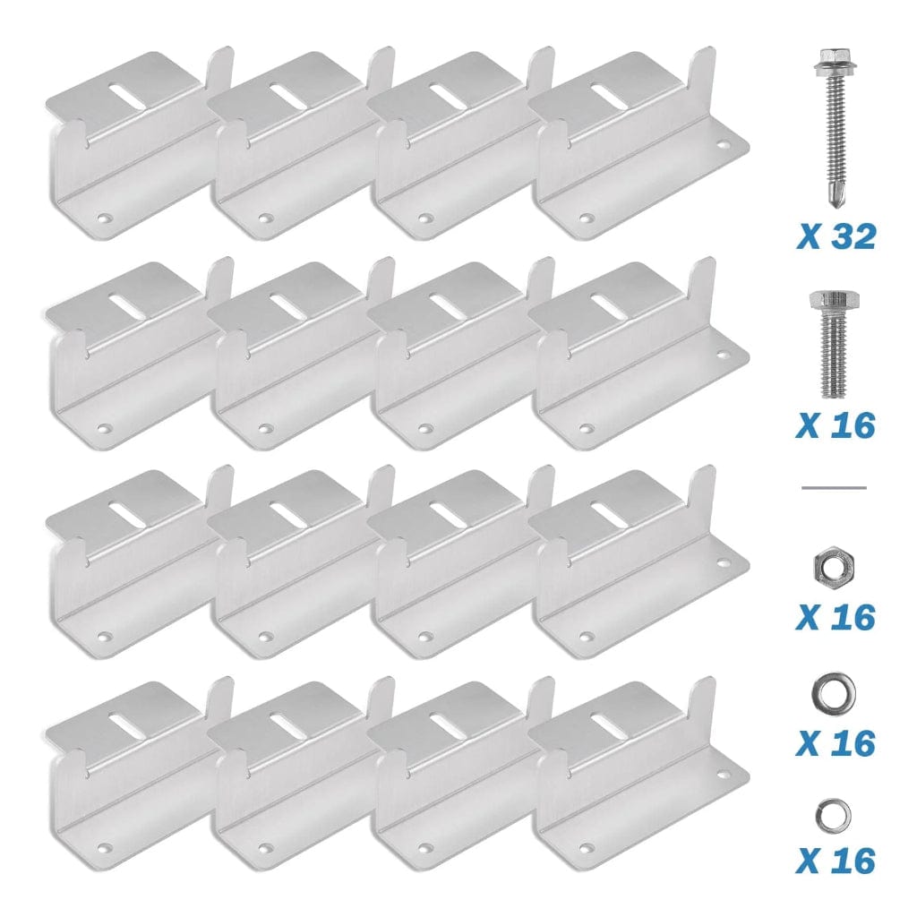 ISE078 BougeRV Solar Panel Mounting Z Bracket Mount Kits (1 Set or 4 Sets) | Mounting Feet | Aluminum Alloy